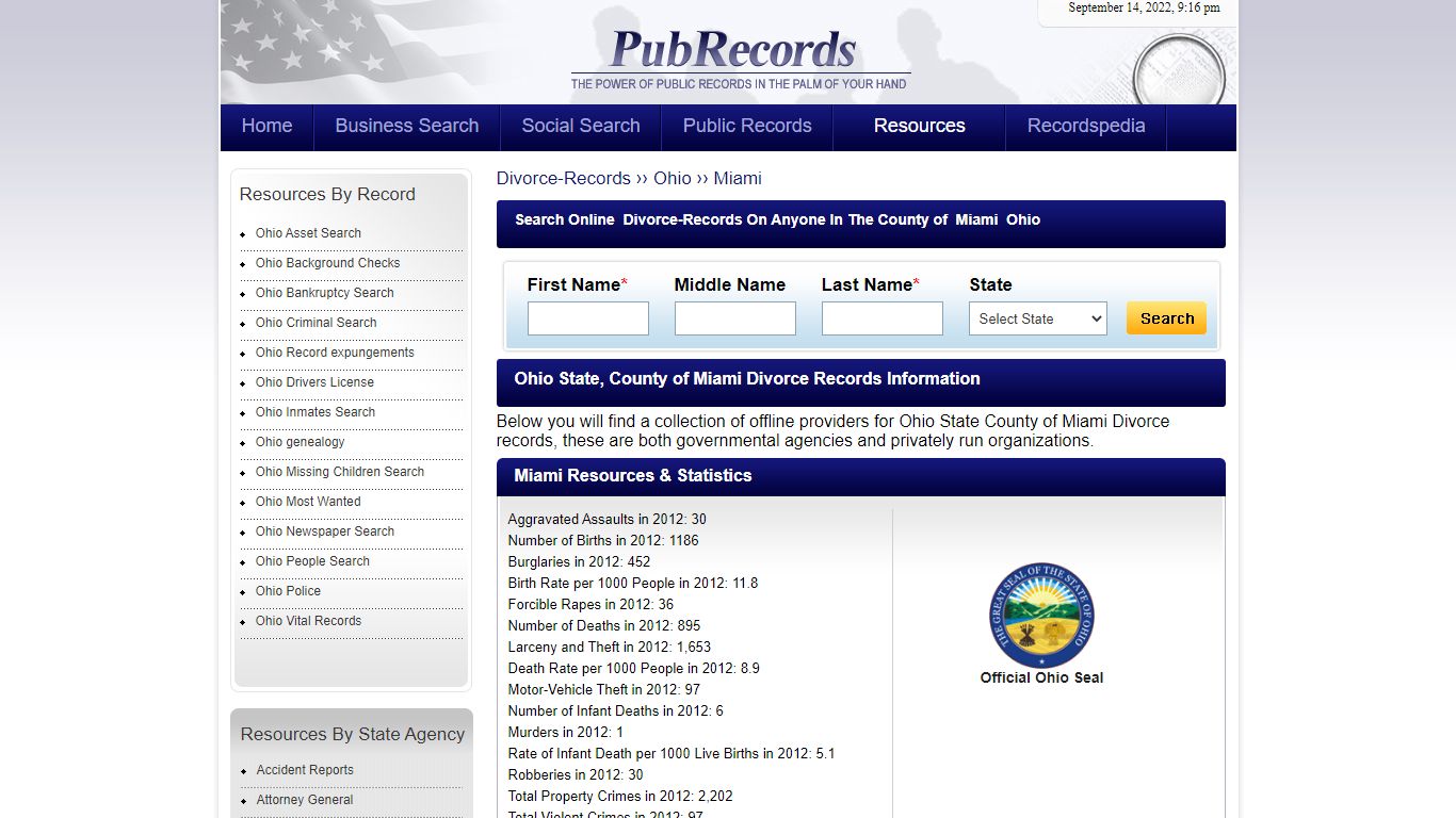 Miami County, Ohio Divorce Records